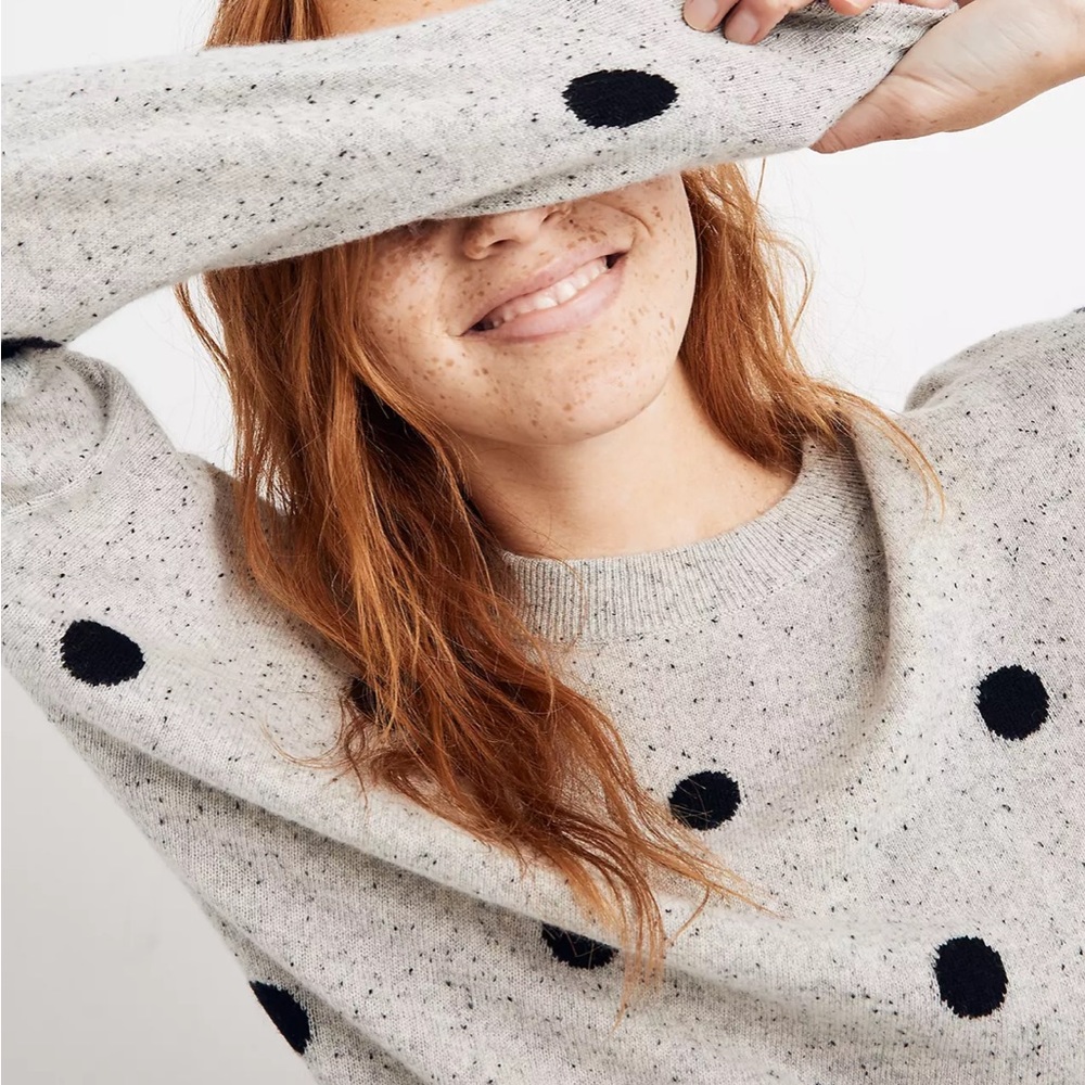 Madewell Cashmere Sweatshirt in Donegal Dot